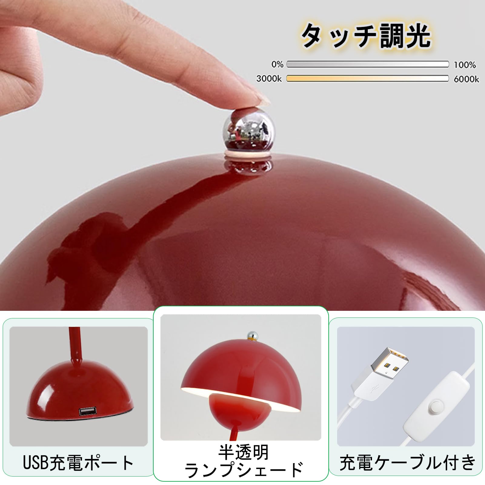 Amazon.co.jp : キノコランプ 2024 キノコ テーブルランプ 北欧 タッチ